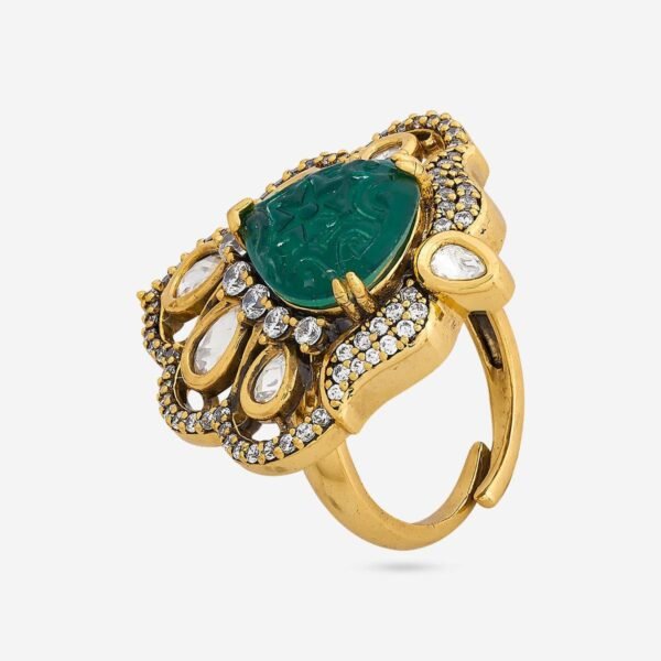 Adjustable Stone-Studded Ring
