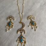 Handcrafted Jadau Kundan Fish Motif S-Hook Pendant & Earring Set