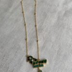 Jadau Birdie Drop Necklace – Emerald Green