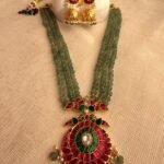 Kemp and Kundan Multi-Strand Rani Haar with Jhumka Earrings