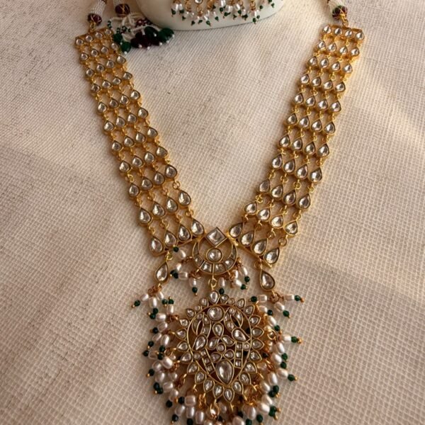 Kundan Rani Haar Long Necklace Set with Earrings