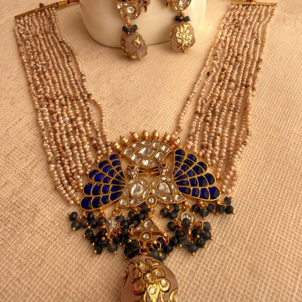 Meenakari Kundan Peacock Rani Haar Set